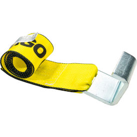 Roll Off Container Strap with Flat Container Hook, 4" x 5', Yellow view 2