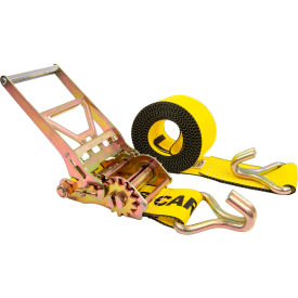 Gear-Driving Reverse-Action Ratchet Strap with Wire Hook, 4'' x 30', Yellow view 2