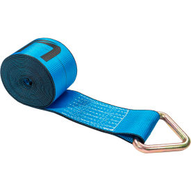 Winch Strap with D-Ring, 4" x 27', Blue view 2