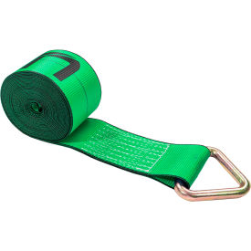 Winch Strap with D-Ringx, 4" x 27', Green view 2