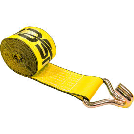 Winch Strap with Wire Hook, 4" x 30', Yellow view 2