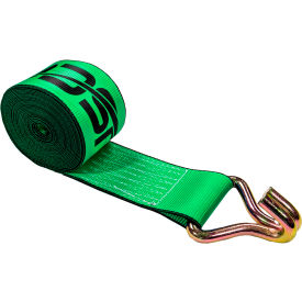 Winch Strap with Wire Hook, 4" x 30', Green view 2