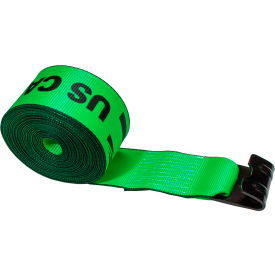 Winch Strap with Flat Hook, 4" x 40', Green view 2