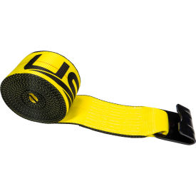 Winch Strap with Flat Hook, 4'' x 60', Yellow view 2