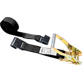 Ratchet Strap with Flat Hooks, 2" x 18', Black view 2