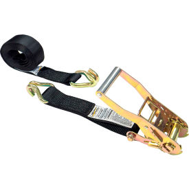 Ratchet Strap with Wire, Double J Hooks, 2" x 18', Black view 2