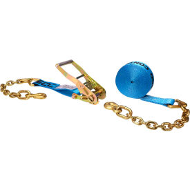 Ratchet Strap with Chain Extension, 2'' x 27', Blue view 2