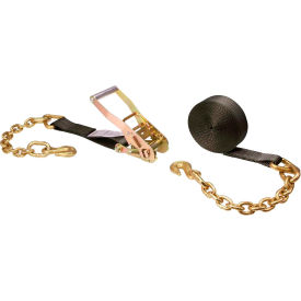 Ratchet Strap with Chain Extension, 2" x 30', Black view 2