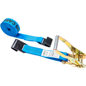Ratchet Strap with Flat Hooks, 2" x 30', Blue view 2