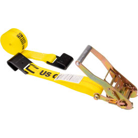 Ratchet Strap with Flat Hooks, 2" x 30', Yellow view 2