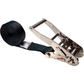 Endless Stainless Steel Ratchet Strap, 2'' x 15, Black view 2