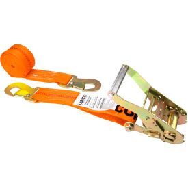 Car Tie-Down Strap with Flat Snap Hooks, 2" x 8', Orange view 2