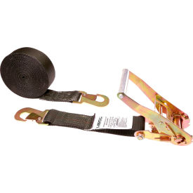 Car Tie Down Ratchet Strap with Flat Snap Hooks, 2'' x 12, Black view 2