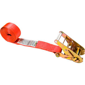 Heavy-Duty Endless Ratchet Strap, 2'' x 20', Red view 2