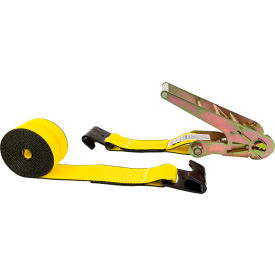 Ratchet Strap with Flat Hooks, 3'' x 20', Yellow view 2