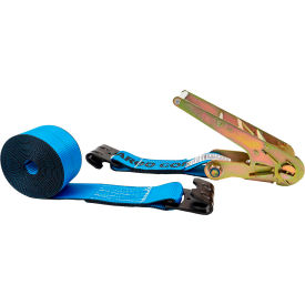 Ratchet Strap with Flat Hooks, 3" x 27', Blue view 2