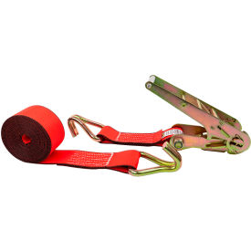 Ratchet Strap with Wire Hooks, 3'' x 27', Red view 2