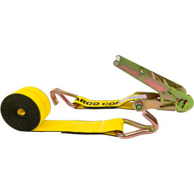 Ratchet Strap with Wire Hooks, 3'' x 27', Yellow view 2