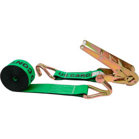 Ratchet Strap with Wire Hooks, 3" x 40', Green view 2