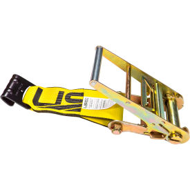 Replacement Ratchet Strap Fixed End, Ratchet with Flat Hook, 4'' x 11', Yellow view 2
