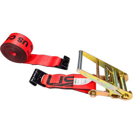 Ratchet Strap with Flat Hooks, 4" x 20', Red view 2