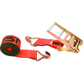 Ratchet Strap with Wire Hooks, 4'' x 20', Red view 2
