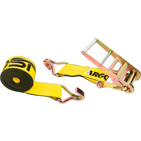 Ratchet Strap with Wire Hooks, 4'' x 20', Yellow view 2