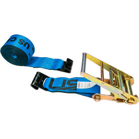 Ratchet Strap with Flat Hooks, 4'' x 30', Blue view 2