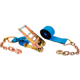 Ratchet Strap with 18" Chain Extensions, 4'' x 40', Blue view 2