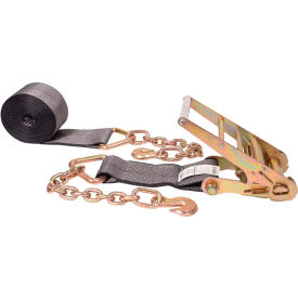 Ratchet Strap with Chain Extensions, 4" x 40', Green view 2