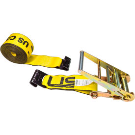 Ratchet Strap with Flat Hooks, 4'' x 40', Yellow view 2