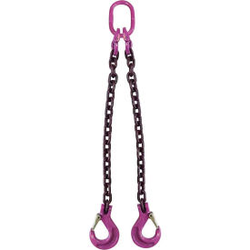 9/32" x 4' 2 Leg Chain Sling with Sling Hooks, Grade 100 view 2