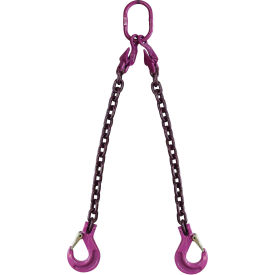 9/32" x 5' Adjustable 2 Leg Chain Sling with Sling Hooks, Grade 100 view 2