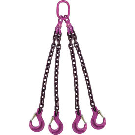 9/32" x 4' 4 Leg Chain Sling with Sling Hooks, Grade 100 view 2