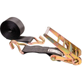 Ratchet Strap with Wire Hooks, 4" x 30', Black view 2