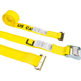E-Track Cam Buckle Tie-Down Strap, 2" x 12', Yellow view 2