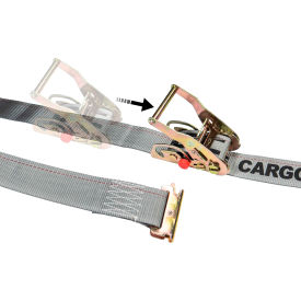 E-Track Sliding Ratchet Strap, 2" x 16', Gray view 2