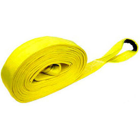 Heavy Duty Recovery Strap with Reinforced Cordura Eyes, 2 Ply, 4" x 30", Yellow view 2