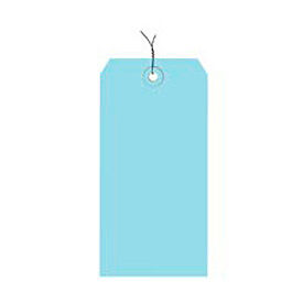 Box Packaging Inc G11083B Shipping Tags, Pre Wired, #8, 6-1/4"L x 3-1/8"W, Light Blue, 1000/Pack image.