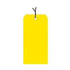 Global Industrial B43515 Global Industrial™ Shipping Tag Pre Strung, #1, 2-3/4"L x 1-3/8"W, Yellow, 1000/Pack image.