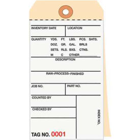 Global Industrial 3 Part Carbonless Inv. Tag, 10000-10499, #8 6-1/4