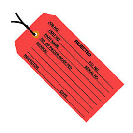 Global Industrial B43260 Global Industrial™ Inspection Tag, "Rejected", Pre Strung, #5, 4-3/4"L x 2-3/8"W, Red, 1000/Pk image.