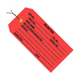 Global Industrial B43252 Global Industrial™ Inspection Tag "Rejected", Pre Wired#5, 4-3/4"L x 2-3/8"W, Red, 1000/Pk image.