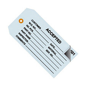 Global Industrial B43274 Global Industrial™ 2 Part Inspection Tag "Accepted", #5, 4-3/4"L x 2-3/8"W, Blue, 500/Pack image.