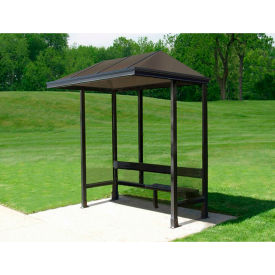 Smoking Shelter Vented Poly-Hip Roof Three Sided With Open Front 7'6" X 2'8"