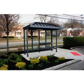 Smoking Shelter 4-1VR-DKB 3-Sided Open Front 10'L x 2'8"W Vented Standing Seam Roof DK BRZ