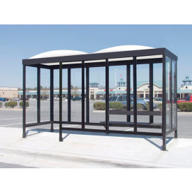 Smoking Shelter Dome Roof Four Sided With Left Front Opening 15' x 5'