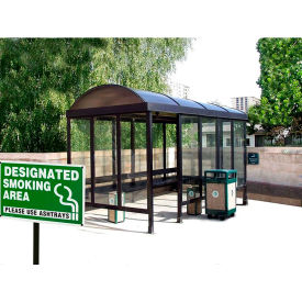 Smoking Shelter Barrel Roof Four Sided With Left  Front Opening 15' X 7'6"'