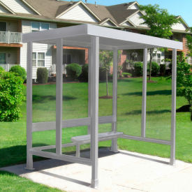 Smoking Shelter 3-2F-CA 3-Sided W/Open Front 7'6"L x 5'W Flat Roof Clear