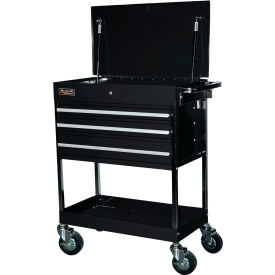 Homak Manufacturing BK05500200 Homak BK05500200 34-1/2" Professional 3 Drawer Black Service Cart  image.